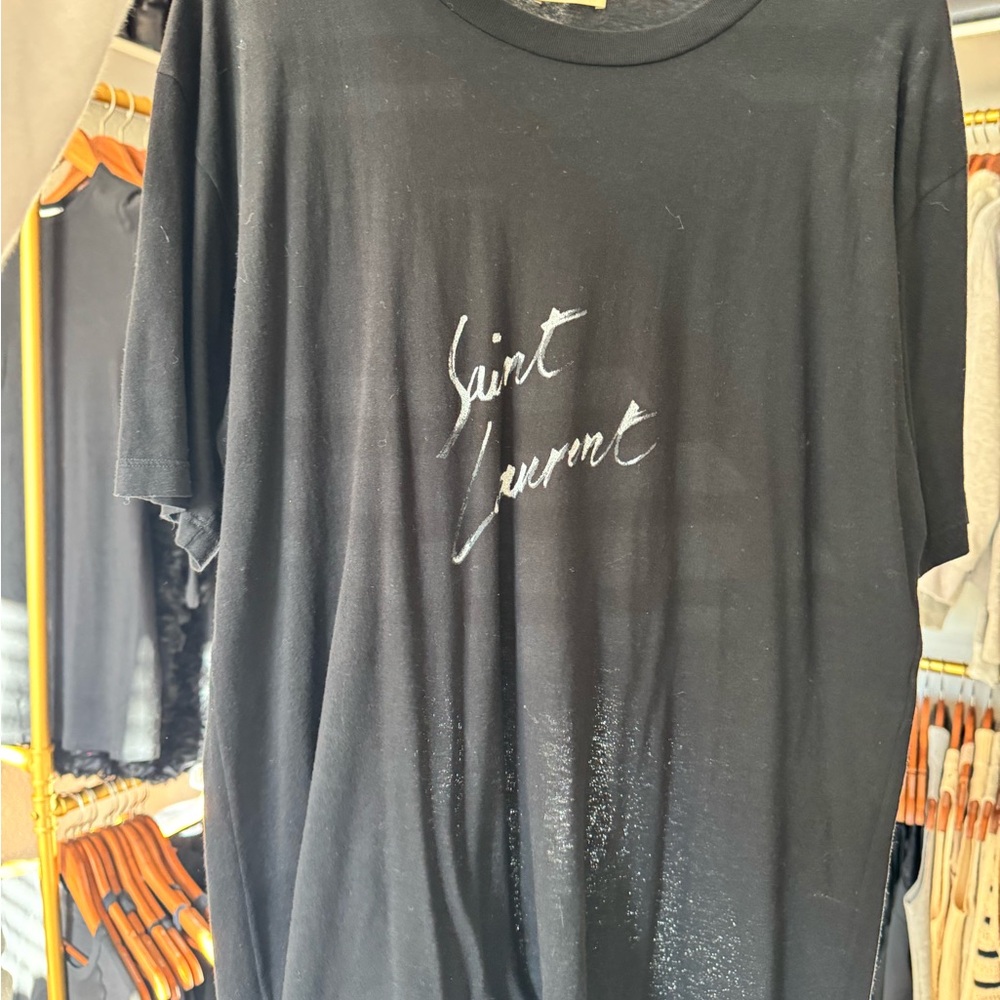 Saint Laurent Black Graphic Tee